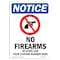 Signmission Safety Sign, OSHA Notice, 14" Height, No Firearms By State Sign With Symbol, Portrait OS-NS-D-1014-V-14548 - alternate 1